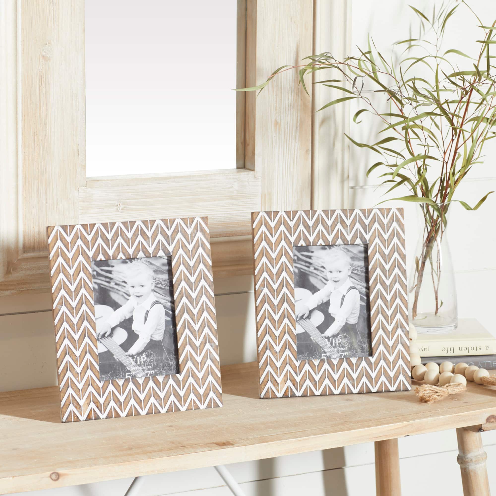 2 Pack Brown & White Modern 9" x 10" Frame